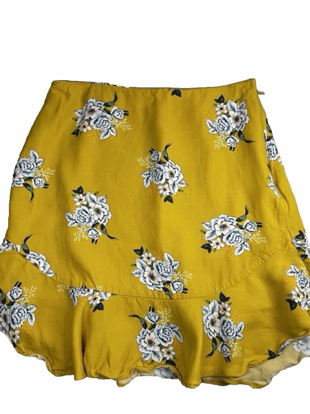 Loft Rayon Mini Skirt Ruffle Trim Size 4